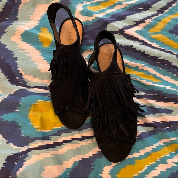 Suede Fringe Heels - Picture 2 of 8